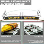 IKURAM Surfboard Car Roof Rack Pads, Universal Soft Roof Rack Carrier for Kayak Paddle Board SUP Canoe Ladder with 6 Heavy Duty Tie-Down Straps, Storage Bag