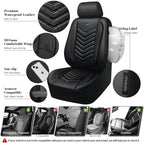 CAR PASS 3D Foam Faux Leather Car Seat Covers Full Set,Waterproof Leather Seat Cover for Cars,Luxury Universal Fit for SUV Tr
