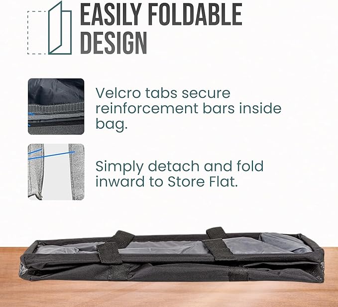 Extra Large Utility Tote Bag - Oversized Collapsible Large Beach Bag, Great for Pool with Sturdy Frame, Extra Side Pockets and Tons of Storage