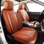 MIROZO Front Seat Covers Brown,Car Seat Covers Faux Leather Automotive Seat Covers Car Seat Protector Vehicle Cushion Cover f