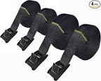 Tie Down Strap,Lashing Straps with Adjustable Buckle Heavy Duty Secure Straps up to 600 lbs for Cargo, Luggage, Bicycles, Motorcycles, Truck, SUV, Car Roof Rack, Canoe (Black, 9.8ft)