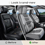 Coverado Car Seat Covers Full Set, Seat Covers for Cars, Front Seat Covers and Back Seat Cover Waterproof Leather Automotive 