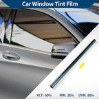 Car Window Tint Film Window Privacy Film Car Carbon 2PLY PET 9.84 ft x 29.92 Inch 1 Pc Sky Blue VLT 60% IRR 26% UVR 99%