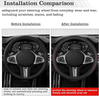 Car Leather Steering Wheel Cover - Panapi Material, Universal 14.5-15 Inch Leather Anti-Slip Breathable Auto Steering Wheel C