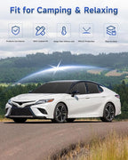 6PCS Window Shades for Toyota Camry(2012-2017) Accessories – Full Coverage Sun Shade for Side Windows, Rear Triangular & Windshield – UV Protection & Privacy for Camping, Napping, Relaxing