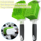 ITTAHO 2 Pack Car Wash Brush, Tire Brush for Cleaning Tires, Soft & Stiff Bristle Wheel Cleaner, Car Cleaning Supplies for Wh