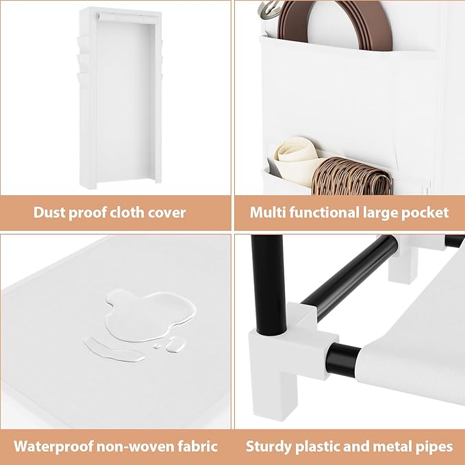 VTRIN Vertical Narrow Shoe Rack Organizer Tall Shoe Rack for Closet Entryway 10 Tier Non-Woven Cover Shoe Shelf Holds 36-41 P