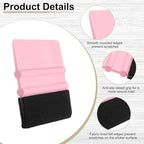 HARFINGTON 10pcs Car Vinyl Scraper 4inch Vinyl Squeegee Felt Edge Squeegee Tool for Car Window Tint Wallpaper Decal Sticker Installation Crafts Car Wrap Paste, Pink