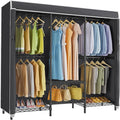 VIPEK V5C SE Garment Rack Wardrobe Closet, Heavy Duty Clothes Rack with Adjustable Shelves and Black Cover, Black Metal Close