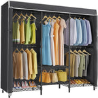 VIPEK V5C SE Garment Rack Wardrobe Closet, Heavy Duty Clothes Rack with Adjustable Shelves and Black Cover, Black Metal Close