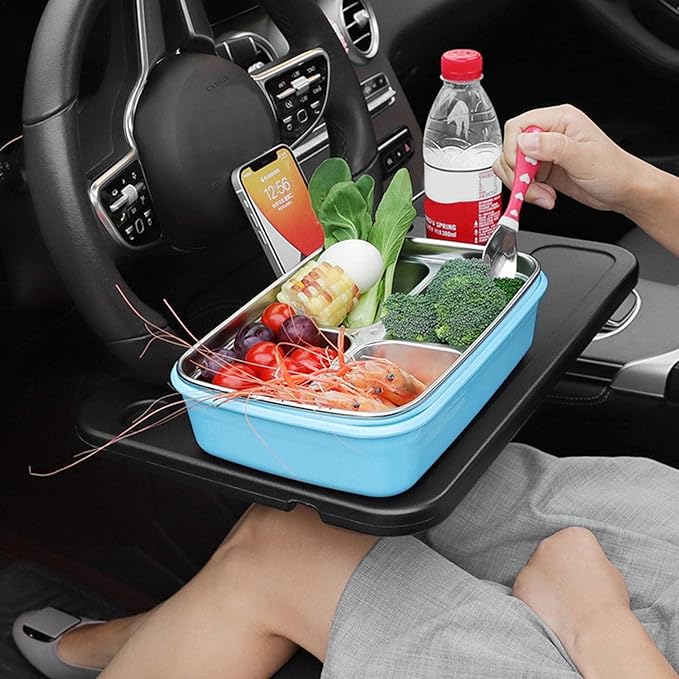 1 Pcs Car Steering Wheel Tray for Cadillac Seville/DeVille/Escalade ESV/Lyriq/Vistiq, Multi-Functional Notebook Eating Desk Double-Sided Design Table Holder Auto Interior Accessories,B