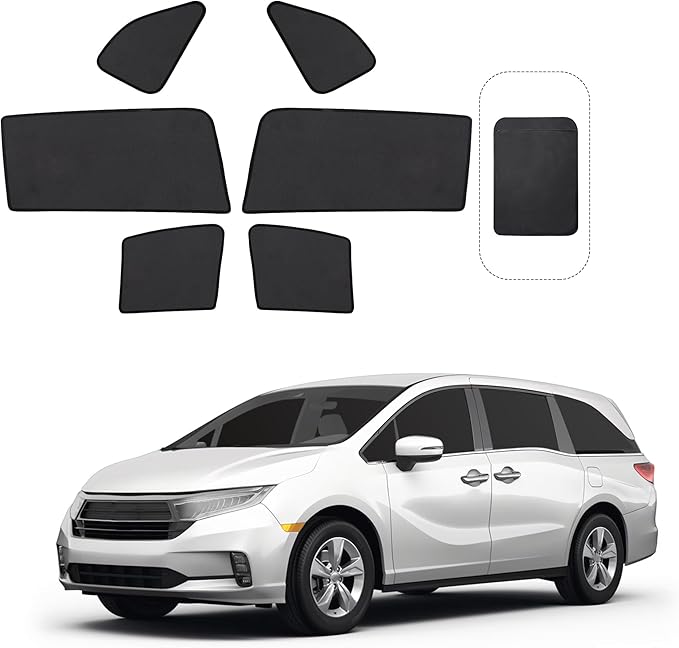 Front Side Half Window Shade Foldable Custom Fit for Honda Odyssey 2018-2024 Car Window Shades for Side Window Sun Shade UV Protection Heat Insulation for Camping Sleeping 6PCS