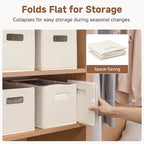 StorageWorks Fabric Storage Baskets for Shelves, Closet Organizers and Storage Bins, Collapsible Storage Bins with Cutout Han