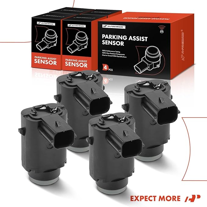 A-Premium 4-PC Reverse Backup Parking Assist Sensor Compatible with Select Buick, Cadillac & Chevrolet Models - Malibu 2013-2