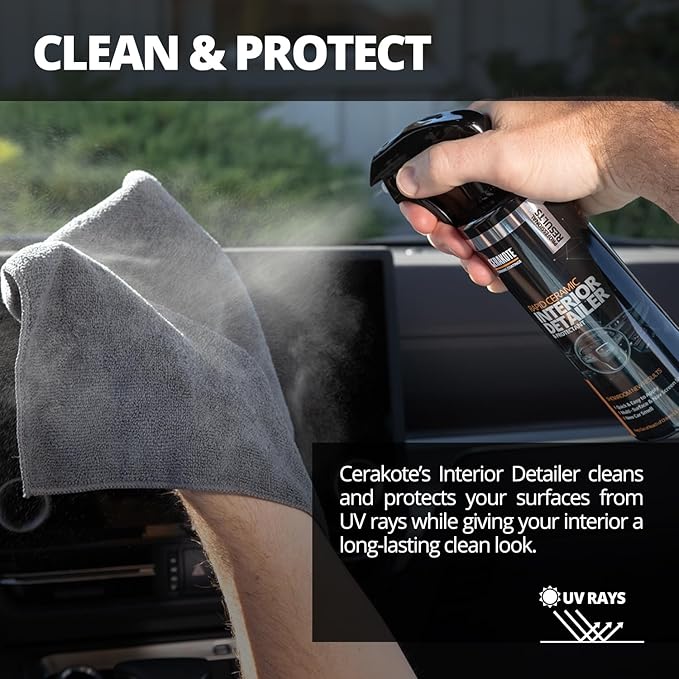 CERAKOTE Rapid Ceramic Interior Detailer and Protectant (28 fl oz.) – Quick and Easy – Multi-Surface Safe – Interior Car Clea