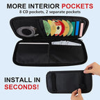 Car Sun Visor Organizer with Extendable Sunshade,Upgraded Version Multi-Pocket Visor Organizer Storage for Car/SUV/Truck with 13CD Holders,Sunglass Clip, Card Holder,Visor Accessories