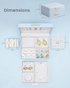 Lolalet 2-Layer Jewelry Box Organizer for Women Girls, Jewelry Storage Case Holder with Drawers for Necklaces Ring Earrings B