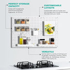 6Pcs Peg board, Pegboard Wall Organizer Panels, Wall Mount Display Small Pegboard Kits, Pegboard, Peg Boards for Wall Craft R