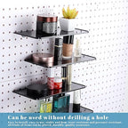 Nuanchu 8 Pack No Drill Pegboard Panels, 10x10 Inch White ABS Plastic Pegboard Wall Mount Organizer Kit for Garage Kitchen Of