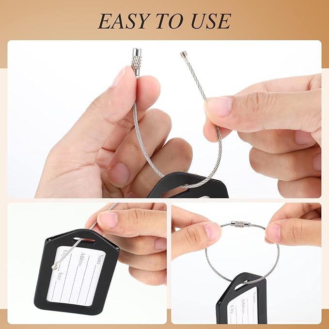 Kigeli 200 Pcs Luggage Tags Bulk, Suitcases Backpack Baggage Name Tags with ID Card for Travel Wedding Back to School