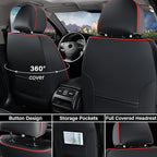 Coverado Front Car Seat Covers, 2Pcs Leather Seat Covers for Cars, Car Seat Protector Front Seats Only Auto Car Accessories F