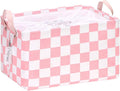 Hinwo Large Canvas Fabric Storage Basket with Handles, 33L/8.6-Gal Rectangle Bin, Collapsible Storage Box, Clothes, Toys, Bla