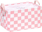 Hinwo Large Canvas Fabric Storage Basket with Handles, 33L/8.6-Gal Rectangle Bin, Collapsible Storage Box, Clothes, Toys, Bla