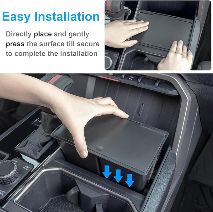Center Console Hidden Organizer Compatible with 2022 2023 2024 2025 2026 Toyota Tundra and 2026 Toyota Sequoia Accessories OEM Secret Compartment Storage Box Press Open(Fit SR/SR5/Limited/TRD Pro)