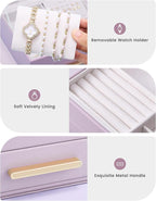 Lolalet 2-Layer Jewelry Box Organizer for Women Girls, Jewelry Storage Case Holder with Drawers for Necklaces Ring Earrings B