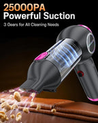 Handheld Car Vacuum Portable Cordless 25000Pa High Power Small Mini Hand Vacuum Rechargeable 4-in-1 Wireless Handheld Vac for