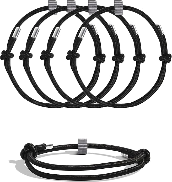 4 pcs Window Breaker Bracelet, Glass Breaking Bracelet, Wrist Strap with Tungsten Carbide Bead Car Safety Escape Wristbands, 