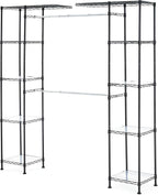 Amazon Basics Expandable Metal Hanging Closet Organizer System with Storage Shelves, Adjustable, Easy to Assemble, 57-80"L x 