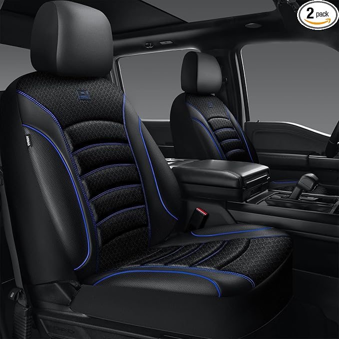 CAR PASS Comfortable 3D Foam Mesh Leather Car Seat Covers Front, Air Cool Mesh Breathable Front Seat Covers for Car, Universa