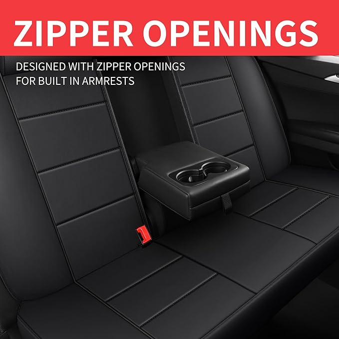 Car Seat Covers, Quilting Leather Seat Covers Full Set, Waterproof Faux Leather Automotive Seat Covers for Cars, Universal Ca