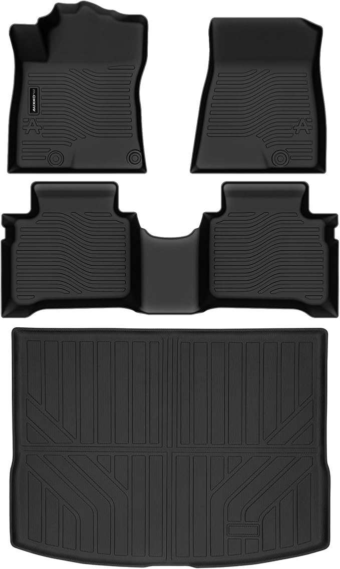 Auxko All Weather Floor Mats Cargo Mat Fit for Kia NIRO Hybrid 2025 2024 2023 (Not for PHEV or EV) TPE Floor Liner Trunk Mat NIRO Accessories All Season Odorless Anti-Slip Black