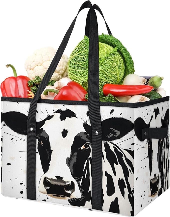 Reusable Grocery Bag Foldable Shopping Tote Bag with Handles Reusable Shopping Bags Large Kitchen Grocery Bags