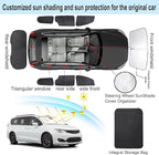 TINGLU Window Shades for Chrysler Pacifica Minivan 2017-2026 8PCS Accessories Full Windows Rear Triangular Windshield Sun Shade Sun UV Rays Privacy Protection