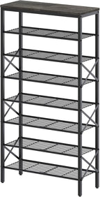 YATINEY 8 Tier Shoe Rack, Large Capacity Shoe Storage Organizer Holds 32 Pairs, Sturdy and Stable, for Entryway, Hallway, Clo