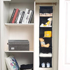 BrilliantJo 6 Shelves Hanging Closet Organizer, 2 Pack Hanging Storage with 4 Side Pockets for Clothes Shoes, 43.5"x12"x12"(B