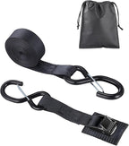 Upgraded 1'' x 8' Tie Down Straps, Cargo Roof Rack Strap Cam Buckle with Hooks, Heavy Duty Secure Strap, Black - Pack of 4