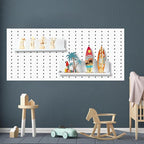 Therwen 4 Pack Magnetic Pegboard Shelves Wall Organizer Metal Pegboard Shelf Steel Tray Accessories Organizing Tools for Craf