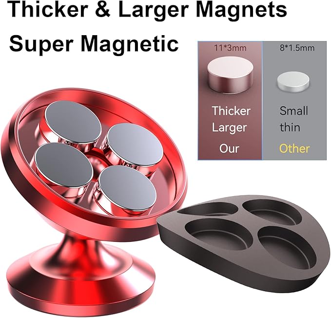 Coolpow【2 Packs 】Magnetic Phone Holder for car【Strong Magnet】phone holders for your car phone holder Mount for Car【4 Metal Plate】Universal Dash cell phone car mount for iphone Samsung car accessories