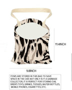 Car Trash Can, Durable Hanging Car Trash Garbage Bag, Cute Automotive Garbage Cans Organizer, Black White Zebra Print