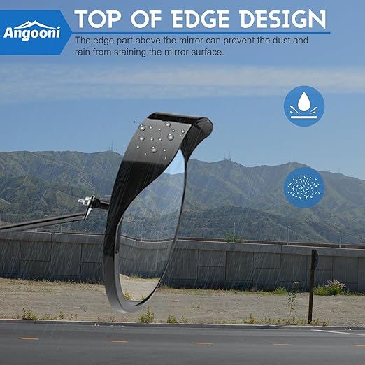 Acrylic Convex Traffic Mirror, 12 inch Adjustable Wide Angle View Curved Security Mirror for Driveway, Park, Garage, Corners and Blindspot(Support Indoor and Outdoor)