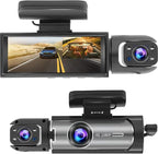 Dash Cam Front and Inside, 1080P Dual Dash Cam for Car, 3.16 Inch IPS Screen Driving Recorder with IR Night Vision, Loop Reco