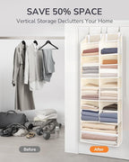 ULG Over the Door Organizer, 5-Tier Extra Large Hanging Storage with 10 Mesh Pockets, 100 lbs Capacity, Heavy Duty Door Organ