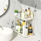 NPPLUS Acrylic Bathroom Counter Organizer, 2-Tier Tray Vanity Counter Organizer, Home Storage Holder for Makeup, Cosmetics & 