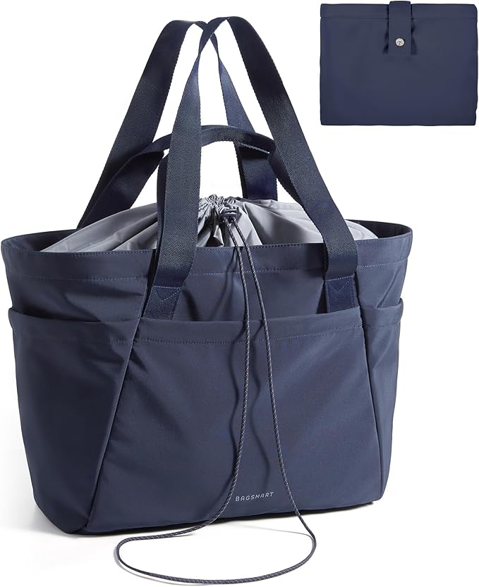 BAGSMART Reusable Grocery Bags, Large Beach Bag, Foldable Tote for Shopping Moving Holiday Travel Packing
