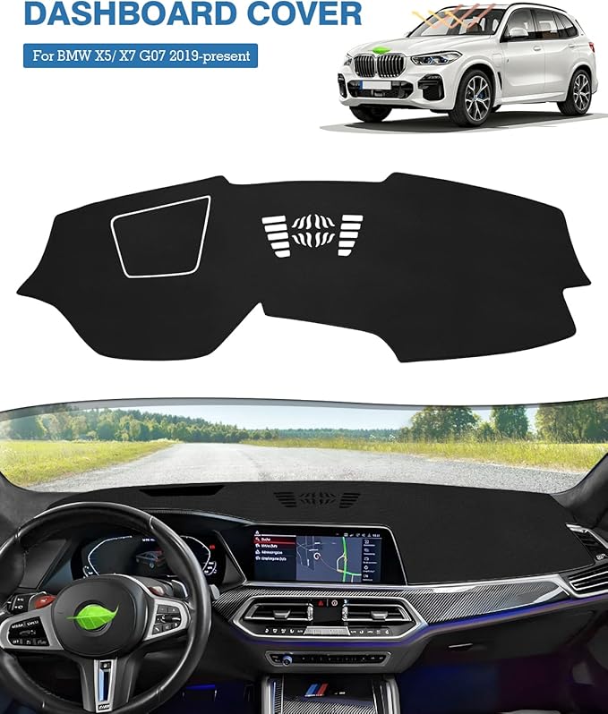 FIILINES Dash Cover for 2019-2022 BMW X5/X7 Dashboard Cover Mat for X5/X7 Accessories Sunshade Nonslip Mesh Protector No Glar