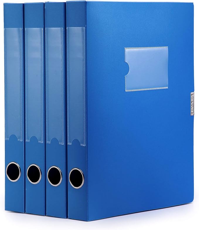 A4 Storage File Boxes Plastic Archives Cases with Lid, File Folder Organizer Document Filing Box for Office, Letter Size Pape